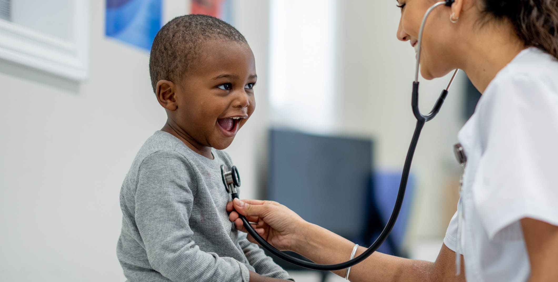 Child being seen by provider